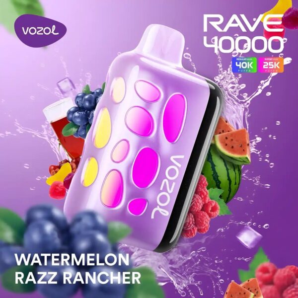 vozol-rave-40000-watermelon-razz-rancher.jpg Vozol Rave 40k - Watermelon Razz Rancher